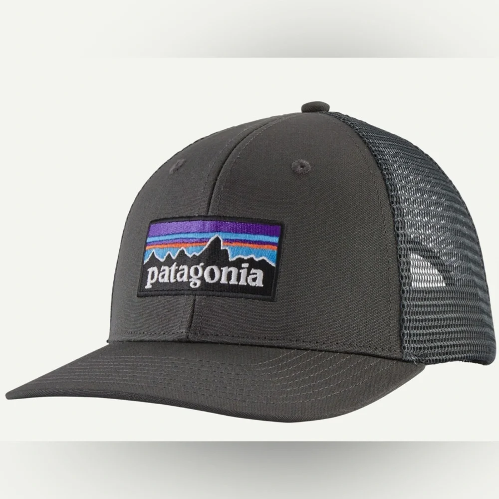 Patagonia Logo Forge Gray Trucker Hat 100%‎ Organic Cotton Unisex Gorpcore EUC